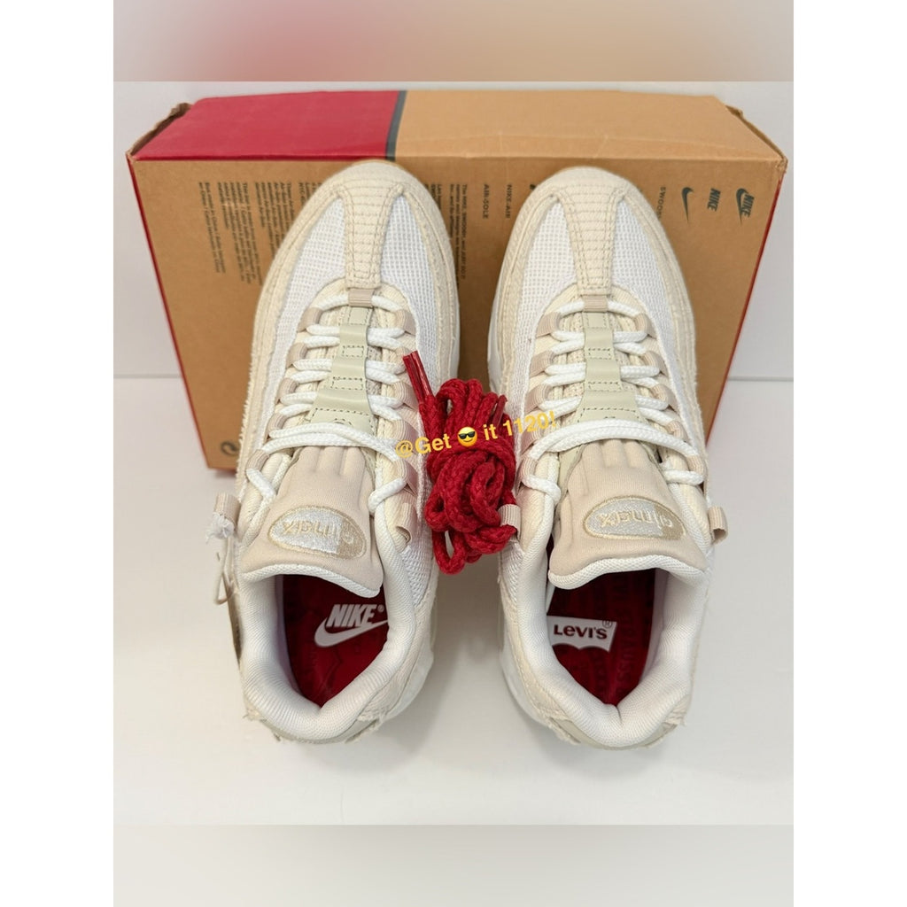Nike Air Max 95 x Levi's (White and Ecru) Men’s Shoes HM4743-100 Size M 6.5 W 8