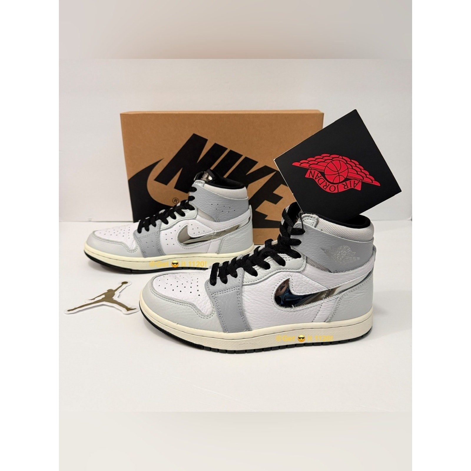 Air Jordan 1 High Zoom CMFT 2 (Chrome Swoosh) Women's Shoes FJ4652-100 Size 8