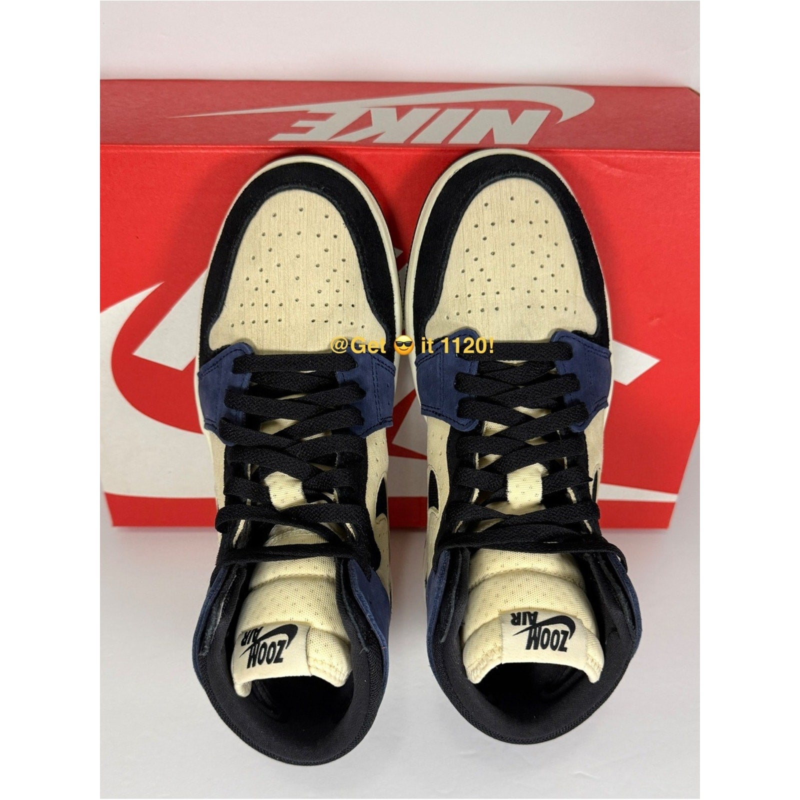 Air Jordan 1 High Zoom CMFT 2 (Muslin Blackened Blue) Women's Shoes DV1305-104
