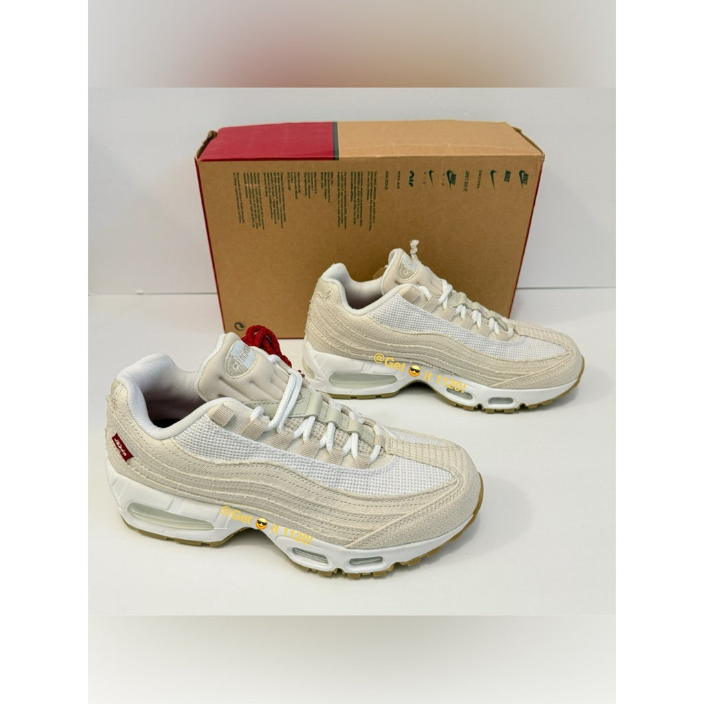 Nike Air Max 95 x Levi's (White and Ecru) Men’s Shoes HM4743-100 Size M 6.5 W 8