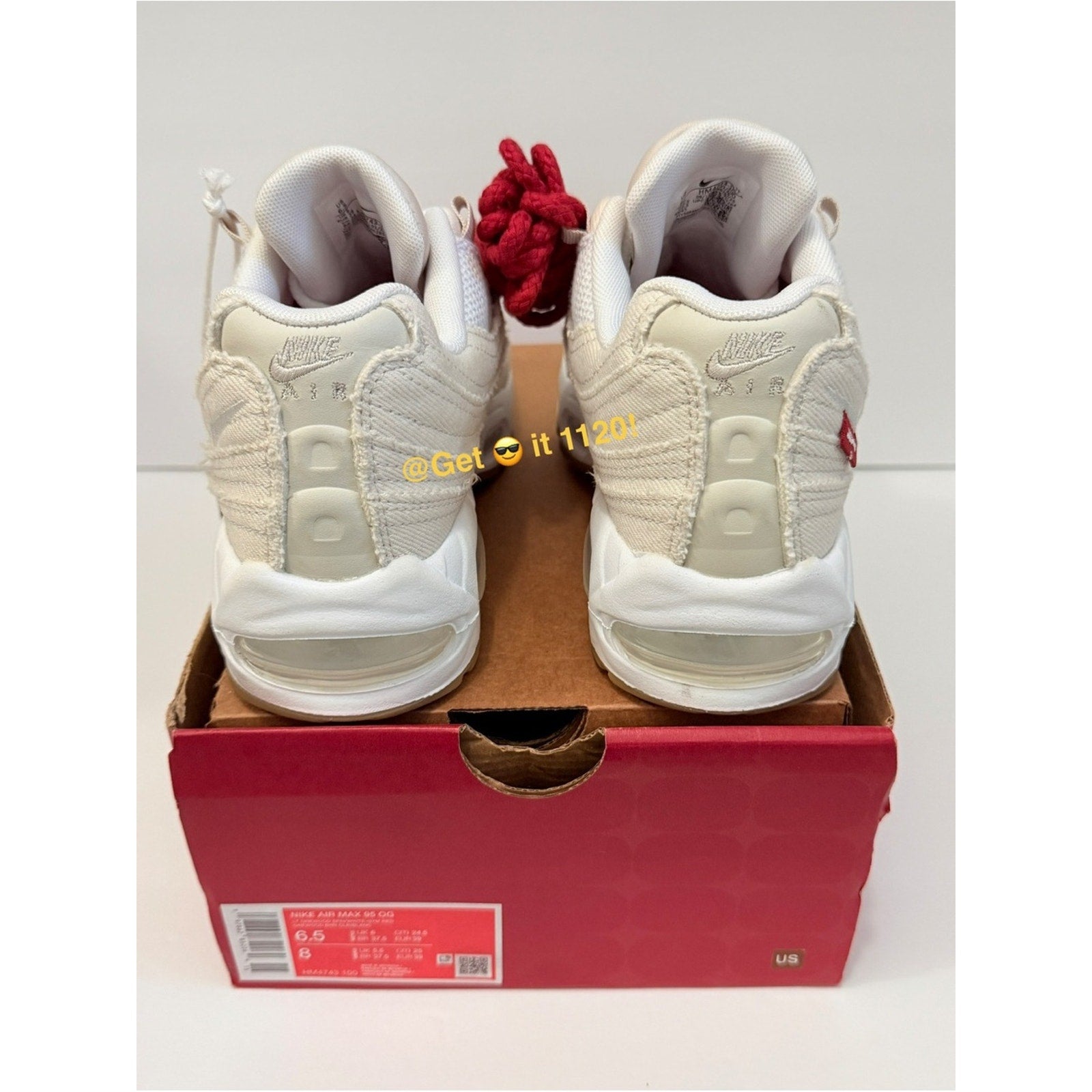 Nike Air Max 95 x Levi's (White and Ecru) Men’s Shoes HM4743-100 Size M 6.5 W 8