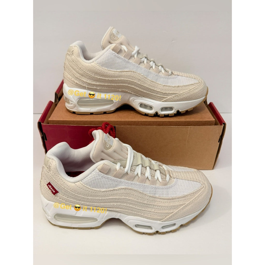 Nike Air Max 95 x Levi's (White and Ecru) Men’s Shoes HM4743-100 Size M 6.5 W 8