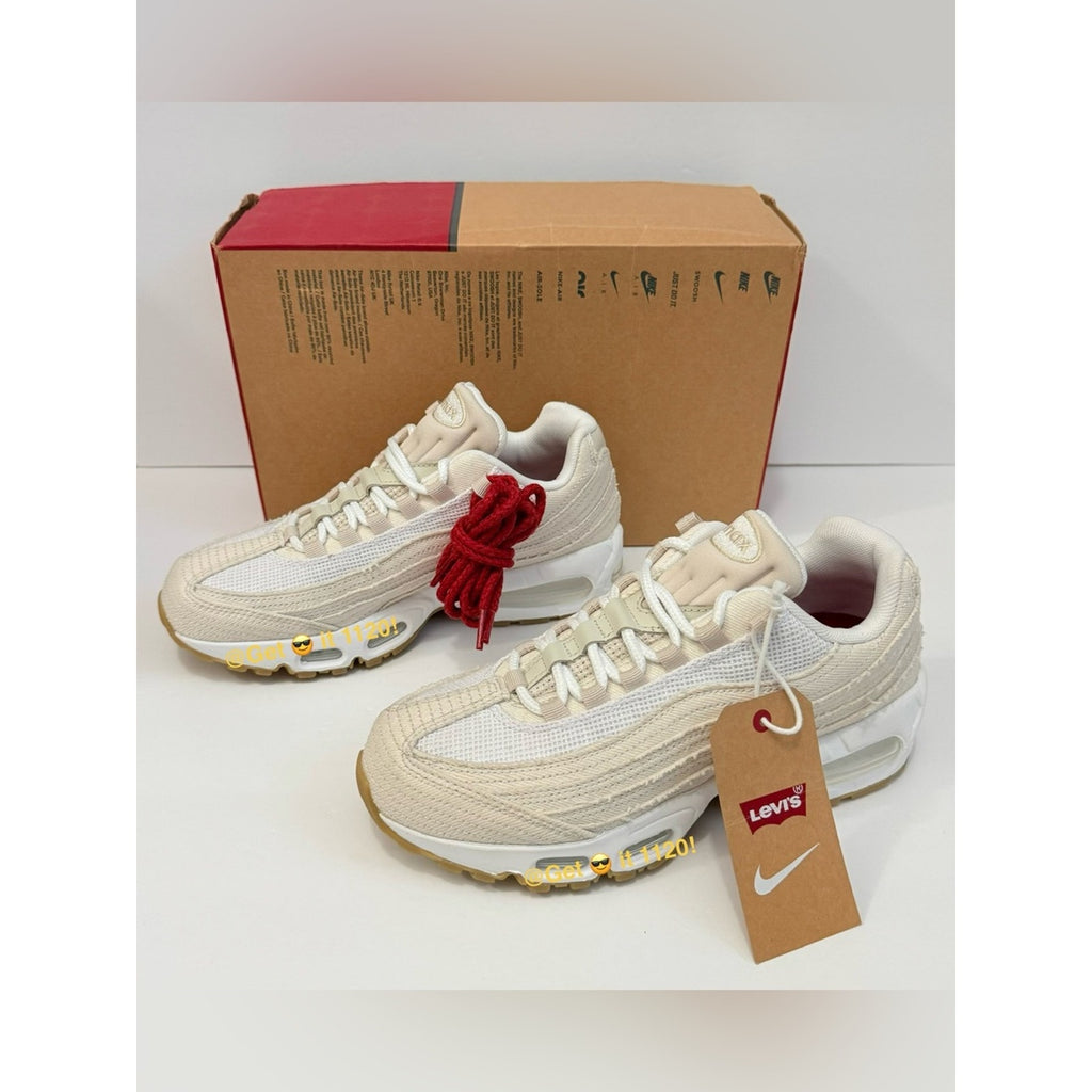 Nike Air Max 95 x Levi's (White and Ecru) Men’s Shoes HM4743-100 Size M 6.5 W 8
