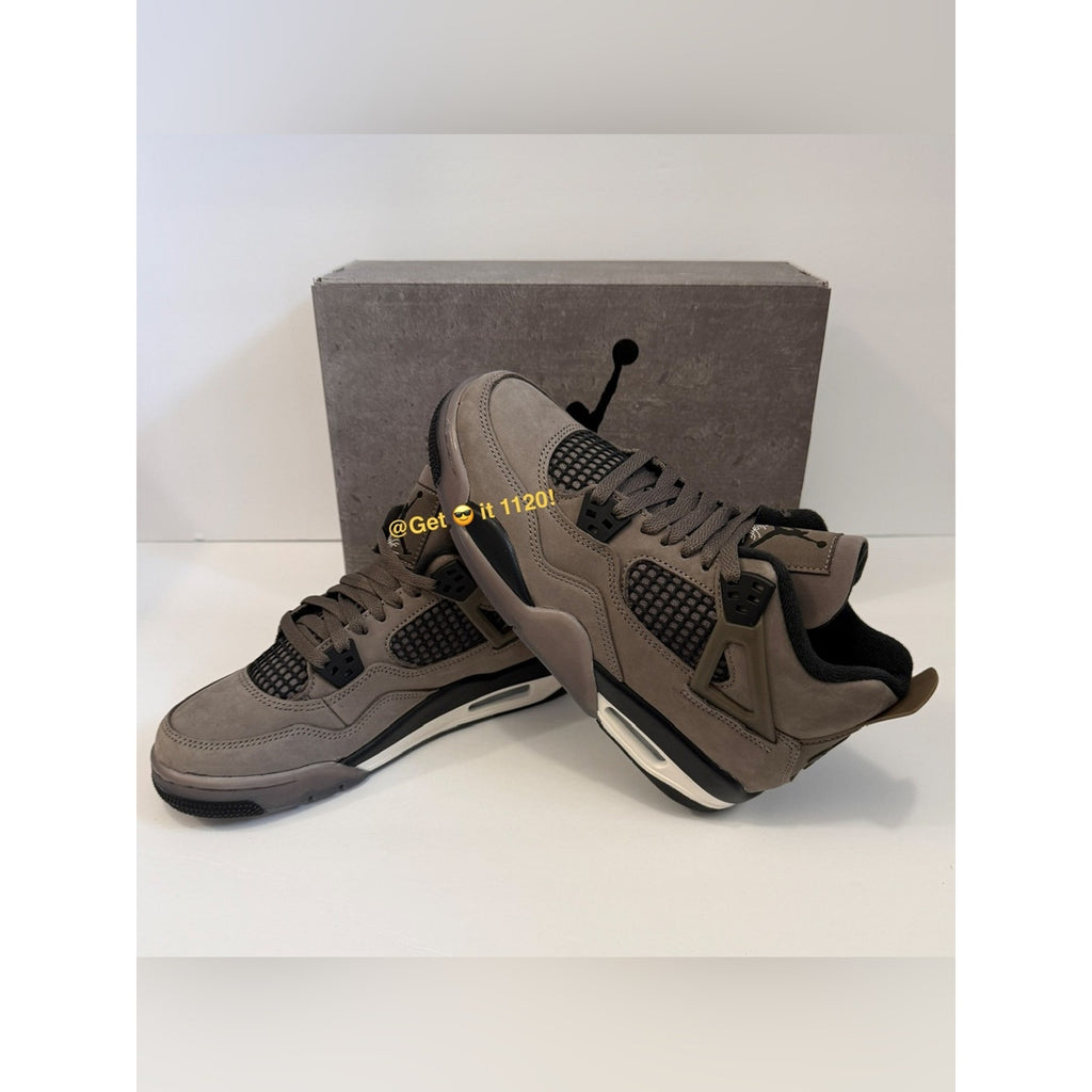 Air Jordan 4 Retro (Cave Stone & Black) Youth Shoes IB4171-200 Size 6.5 Y | W 8