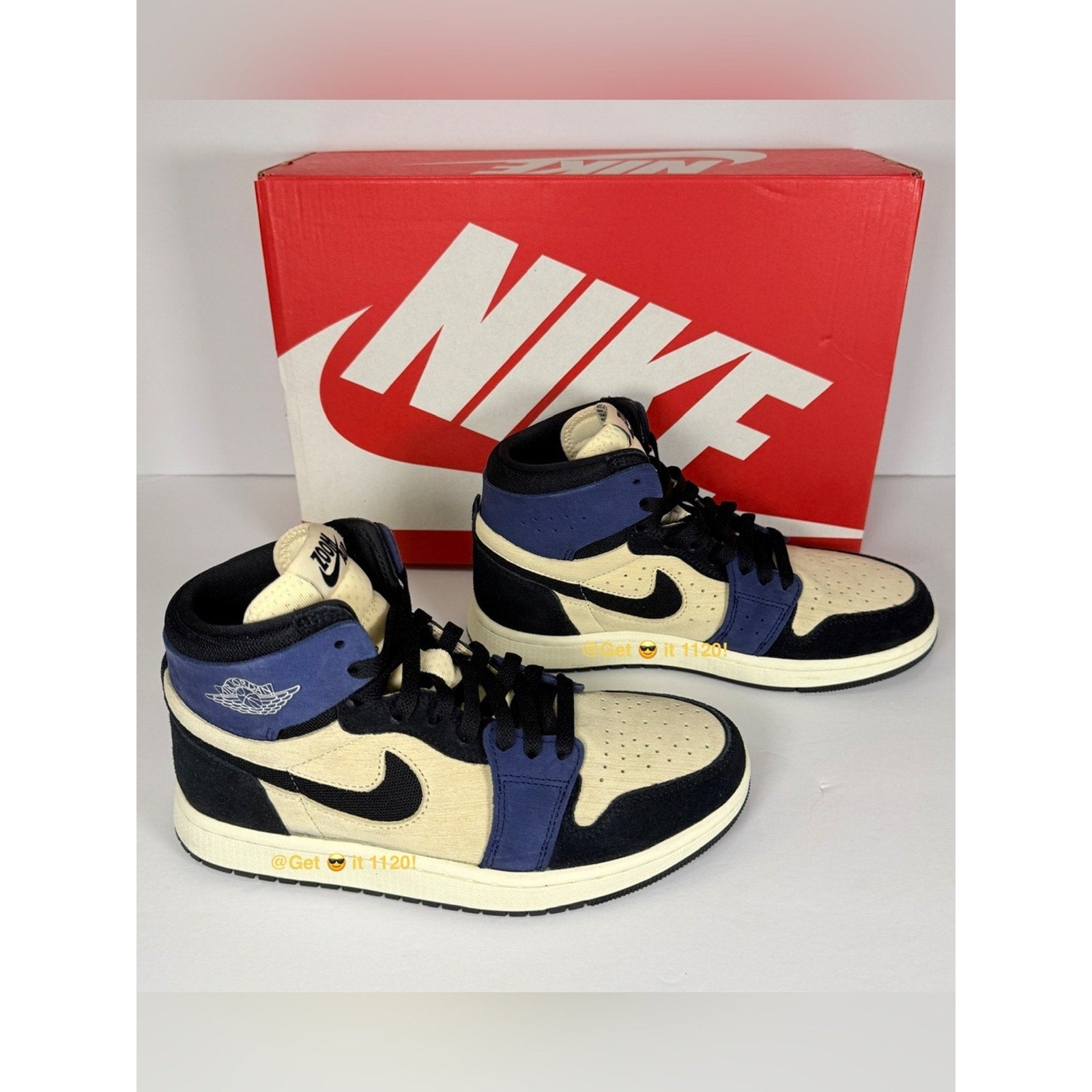Air Jordan 1 High Zoom CMFT 2 (Muslin Blackened Blue) Women's Shoes DV1305-104