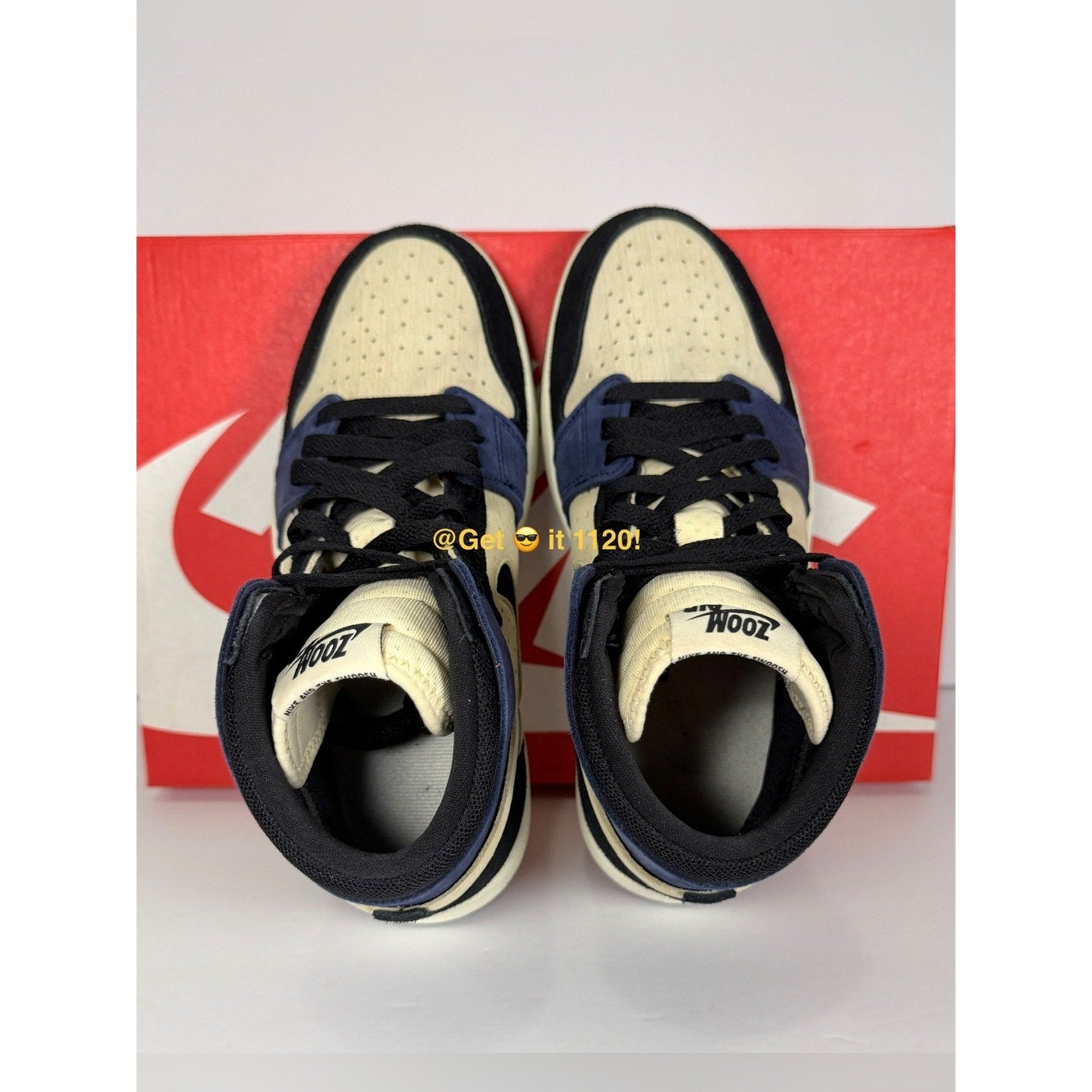 Air Jordan 1 High Zoom CMFT 2 (Muslin Blackened Blue) Women's Shoes DV1305-104
