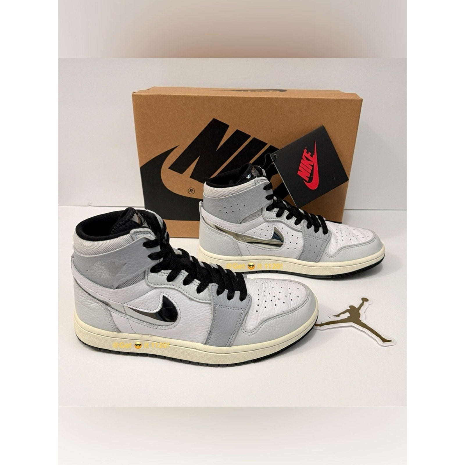 Air Jordan 1 High Zoom CMFT 2 (Chrome Swoosh) Women's Shoes FJ4652-100 Size 8