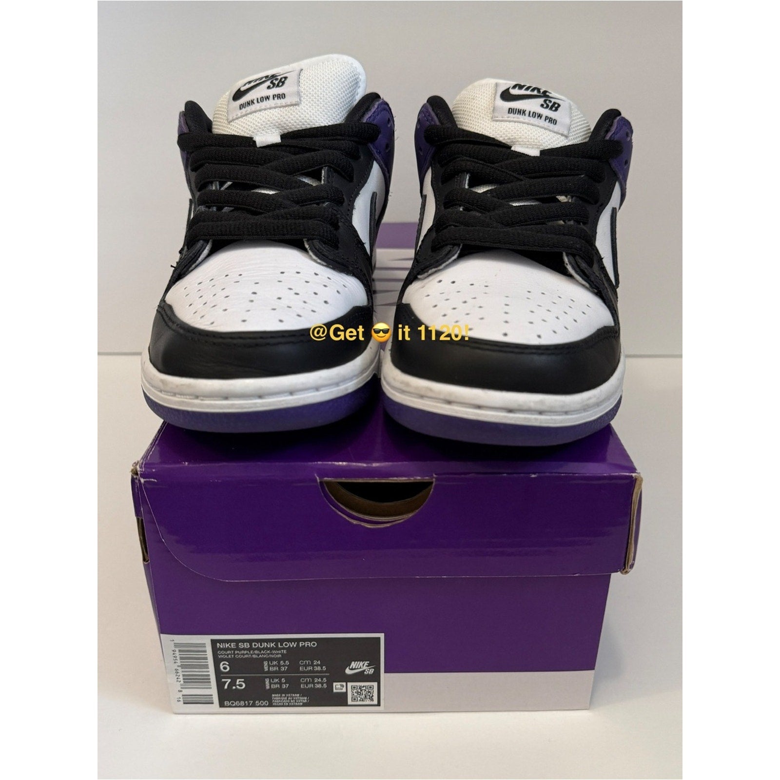Nike SB Dunk Low Pro Men’s Skate Shoes BQ6817-500 Court Purple Size M 6 | W 7.5