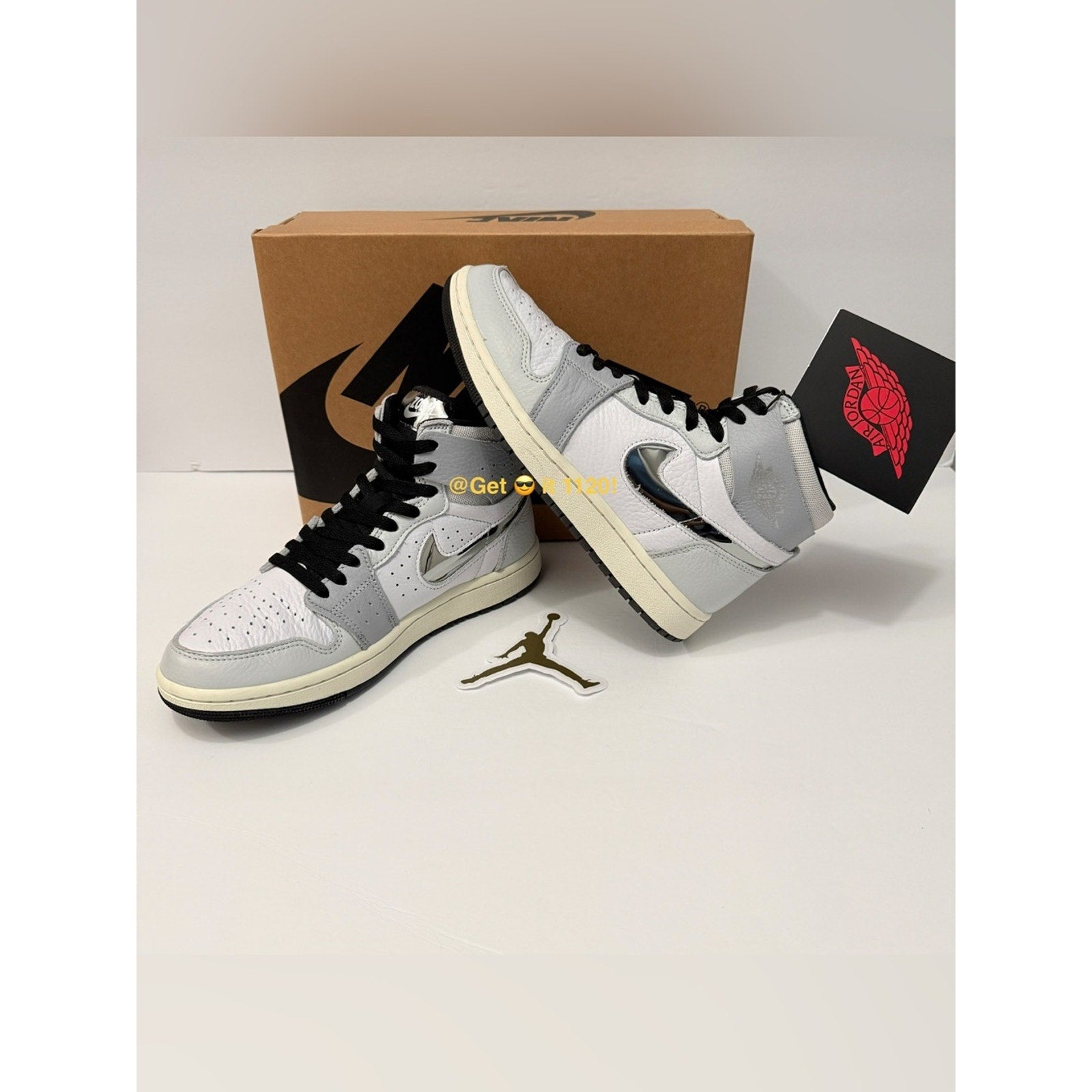 Air Jordan 1 High Zoom CMFT 2 (Chrome Swoosh) Women's Shoes FJ4652-100 Size 8