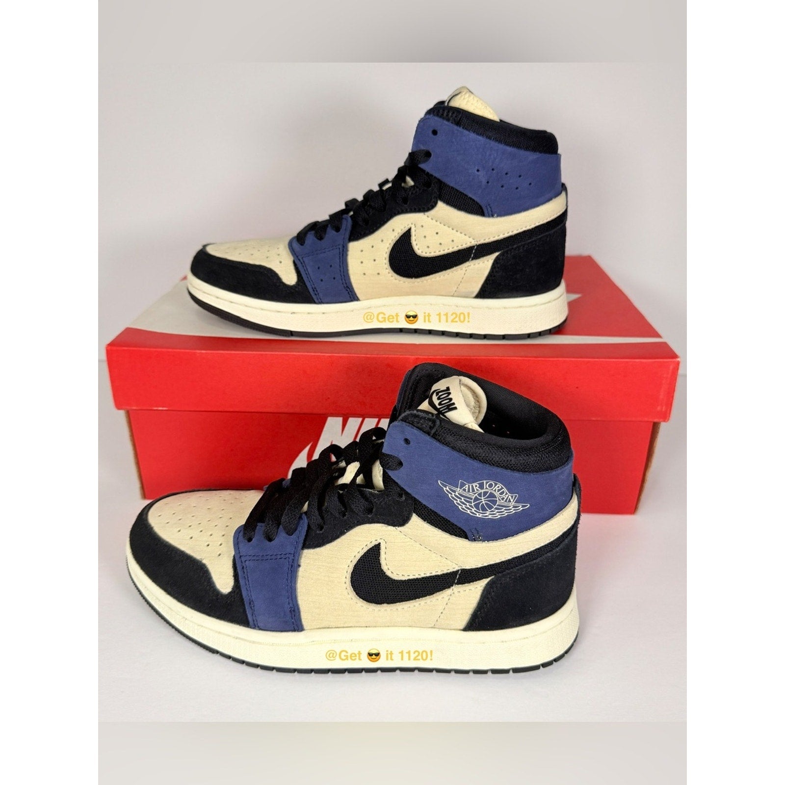 Air Jordan 1 High Zoom CMFT 2 (Muslin Blackened Blue) Women's Shoes DV1305-104