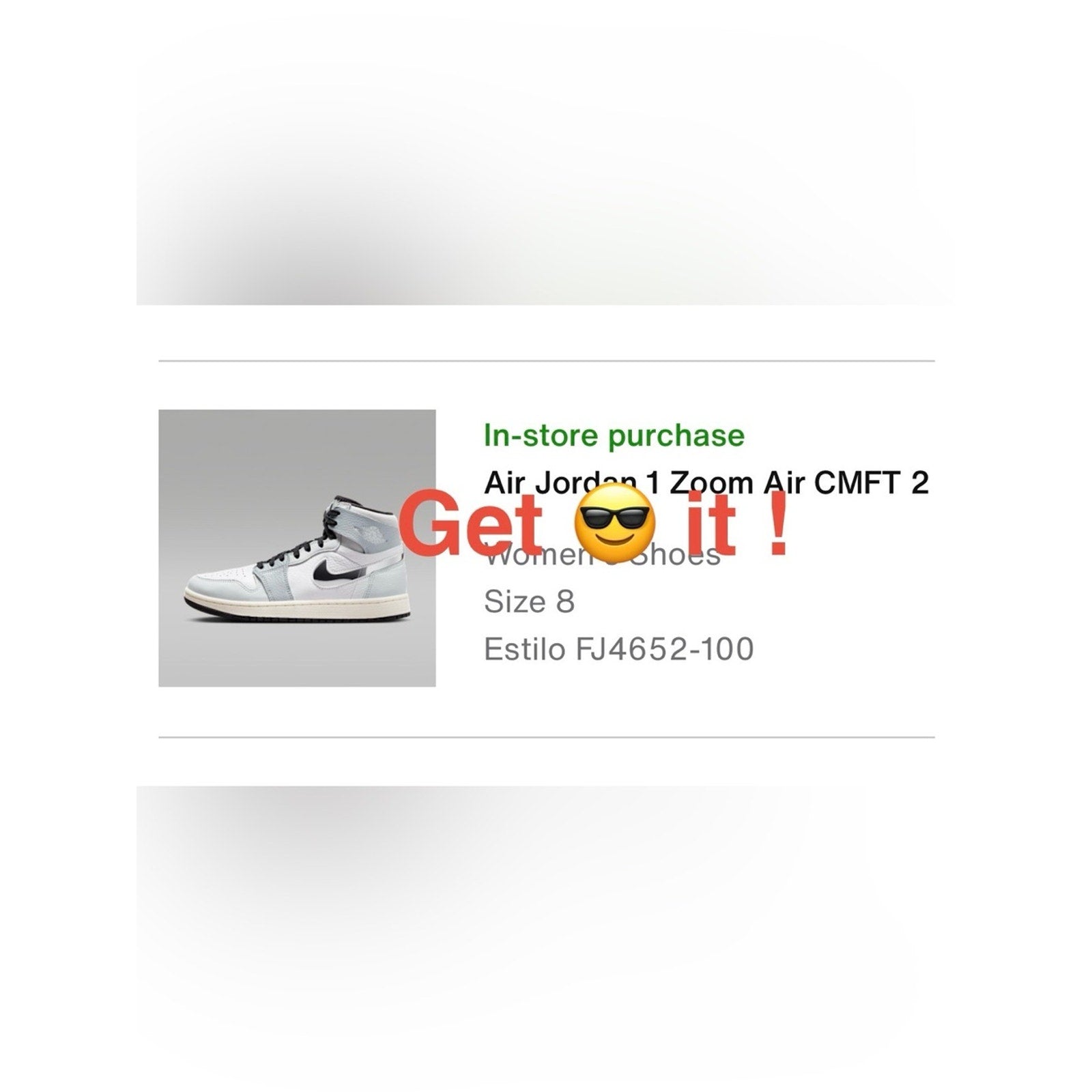 Air Jordan 1 High Zoom CMFT 2 (Chrome Swoosh) Women's Shoes FJ4652-100 Size 8