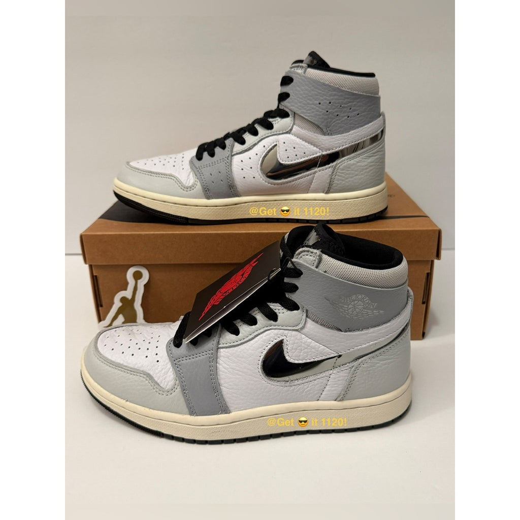 Air Jordan 1 High Zoom CMFT 2 (Chrome Swoosh) Women's Shoes FJ4652-100 Size 8