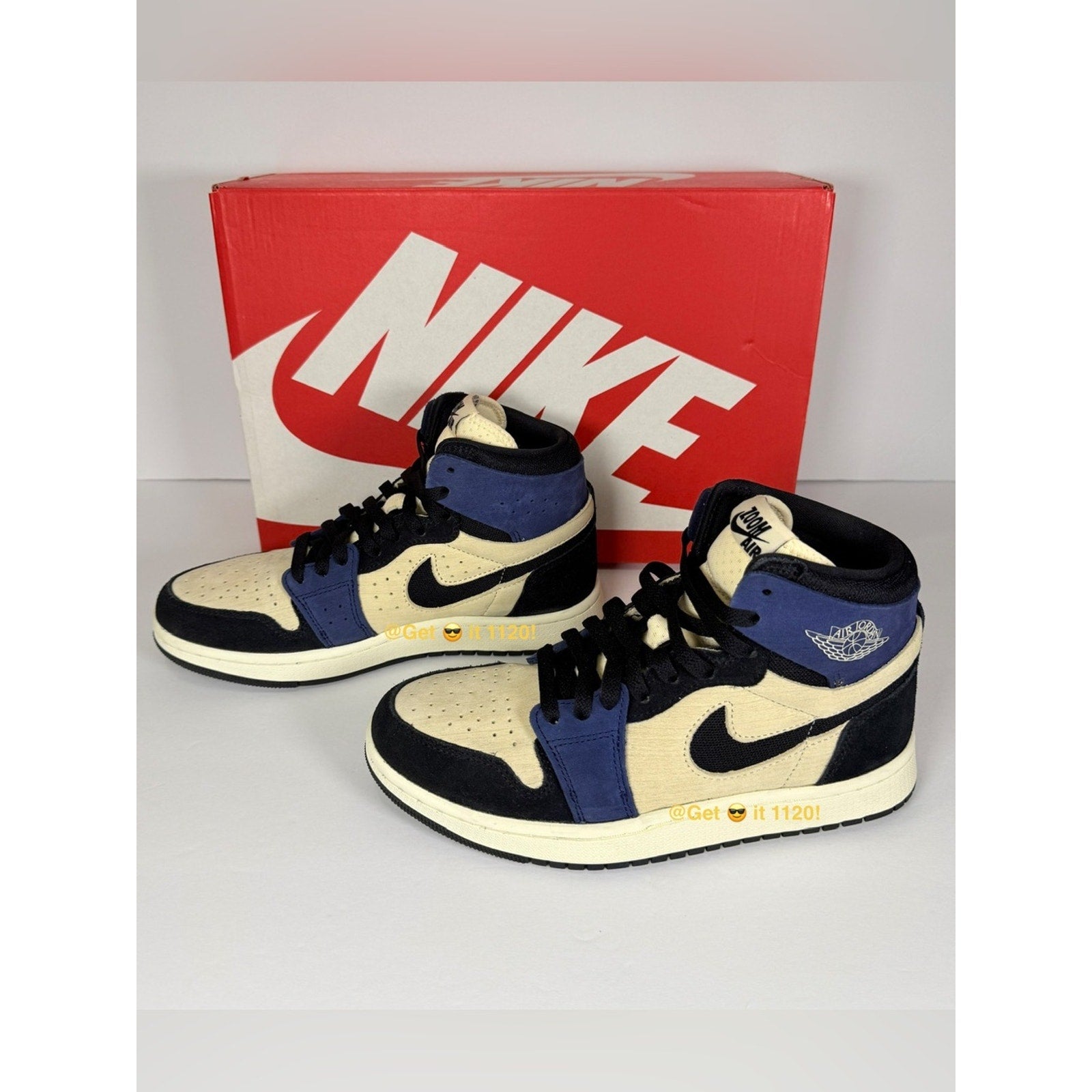 Air Jordan 1 High Zoom CMFT 2 (Muslin Blackened Blue) Women's Shoes DV1305-104